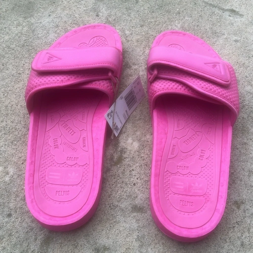 Adidas x Pharrell Williams Chanceletas HU Men's Pink Slip on Slides Size 11 NWT